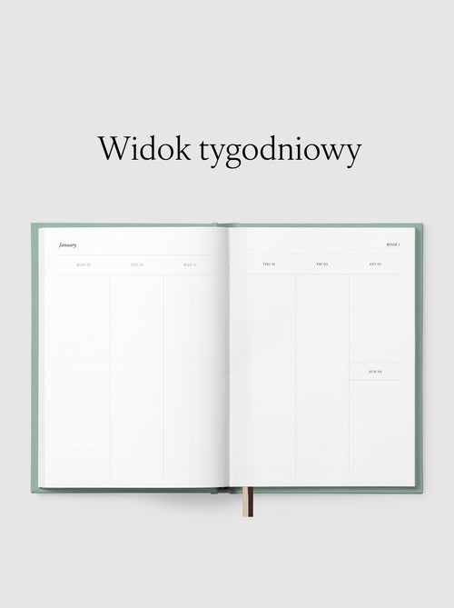 Rozkładówka przedstawiająca widok tygodniowy