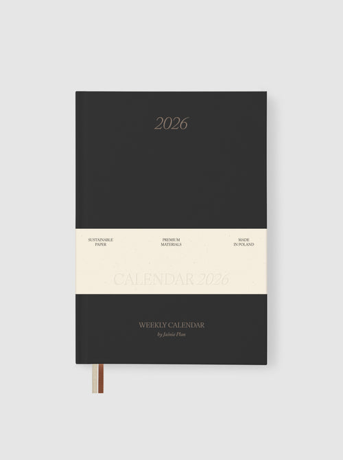 Grafitowy kalendarz Jaśnie Plan na rok 2026