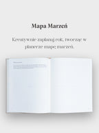 Planer Jaśnie Plan otwarty na stronach mapy marzeń