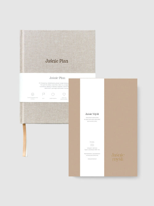 lniany planer Jaśnie Plan z kawowymi Jaśnie Myśli