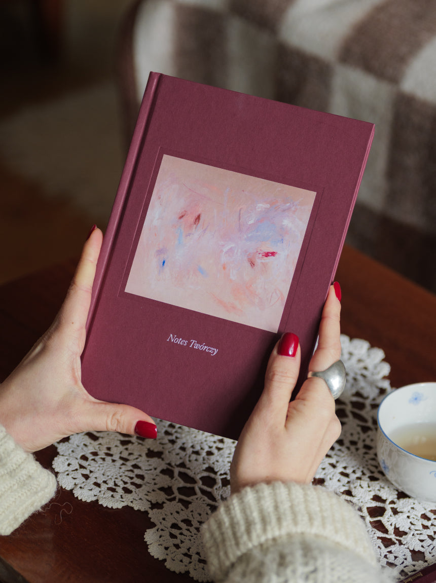 Bordowy notes twórczy x Kubeczka