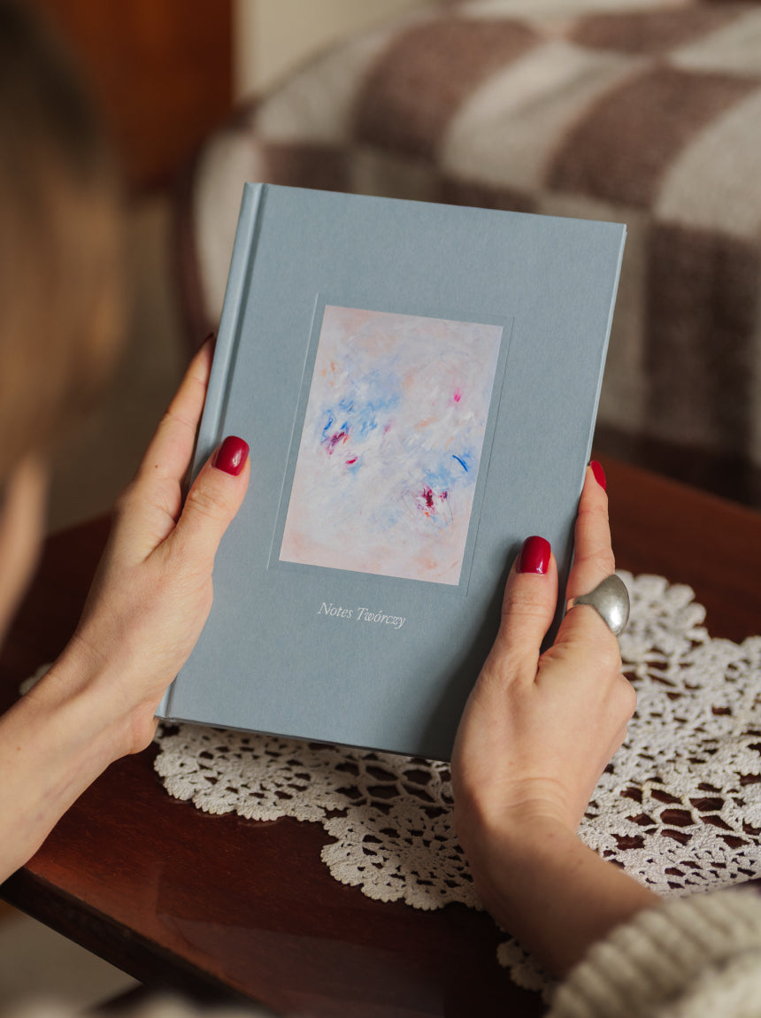 Niebieski notes twórczy x Kubeczka