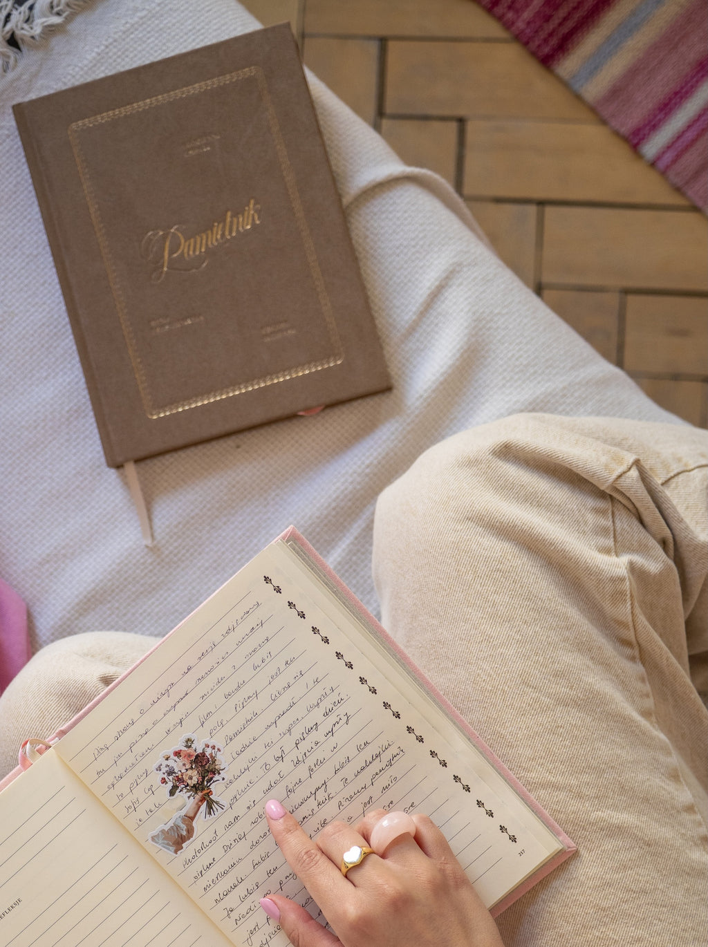 Pamiętnik brązowy i różowy