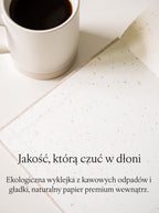 Ekologiczna wyklejka z kawowych odpadów i naturalny papier premium wewnątrz