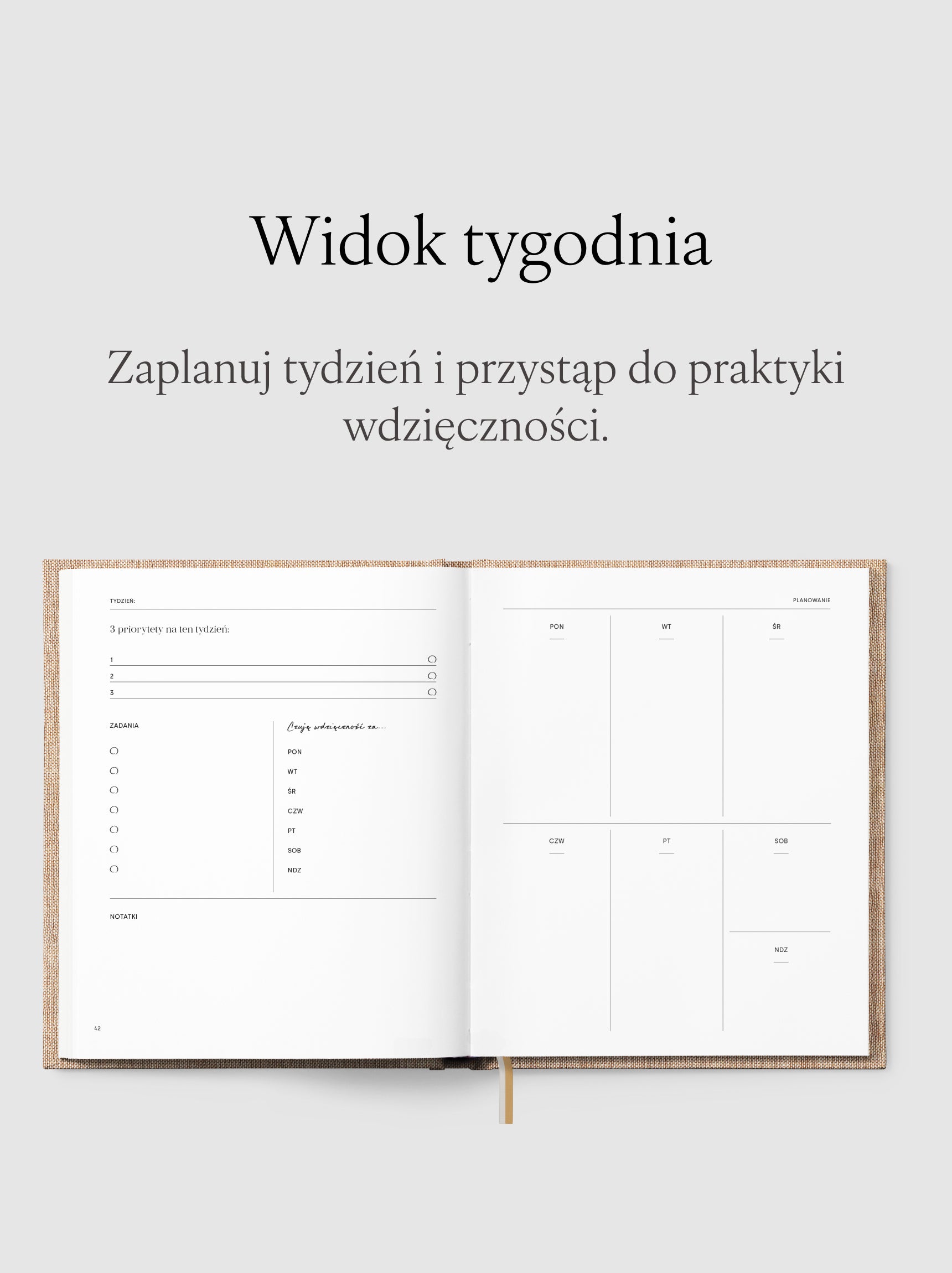 Rozkładówka przestawiająca widok tygodnia